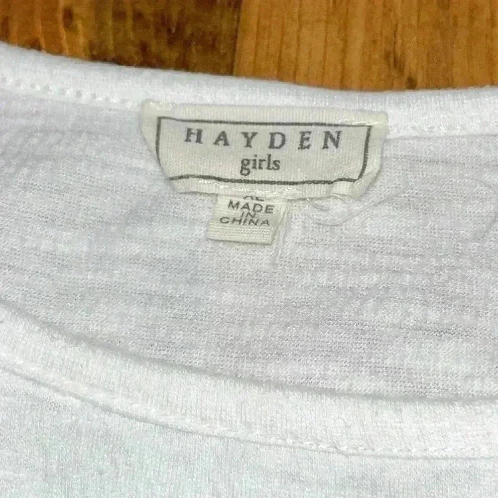 Hayden Girls size Y XL white ruffled shirt sleeve top shirt